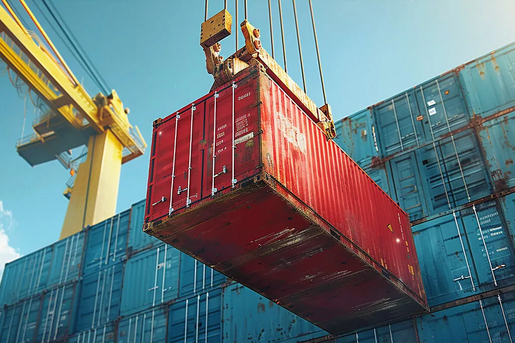 Shipping container ready for transport